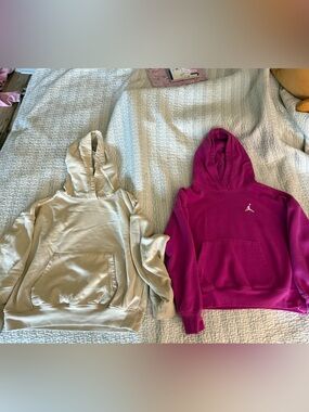 Jordan Hooded Sweatshirts - Magenta & Cream